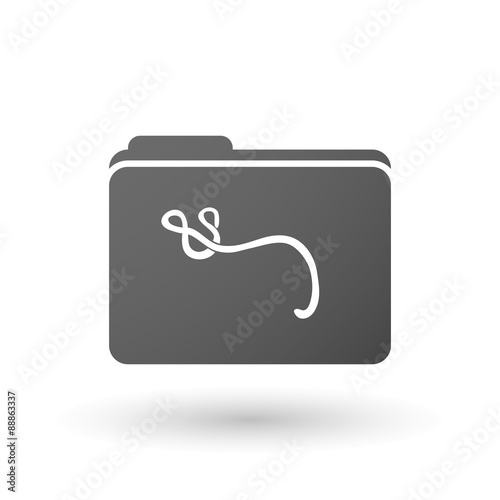 Isolated folder icon with an ebola sign