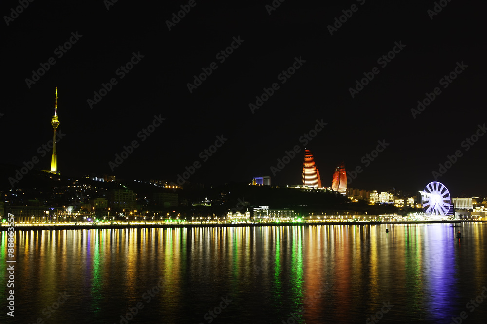 Fototapeta premium Baku panorama with highland park