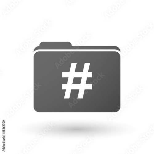 Isolated folder icon with a hash tag