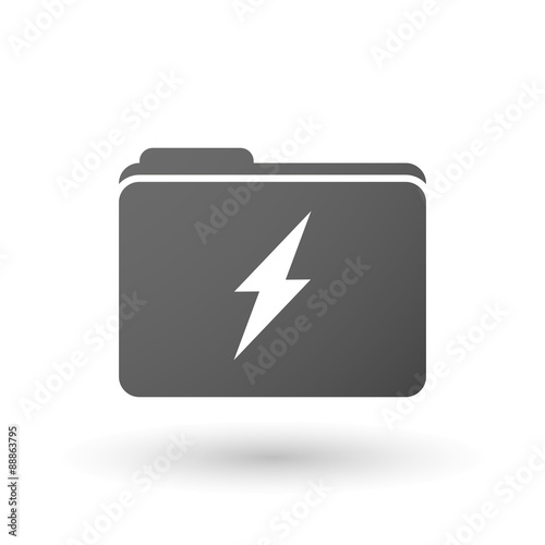 Isolated folder icon with a lightninga lightninga lightning
