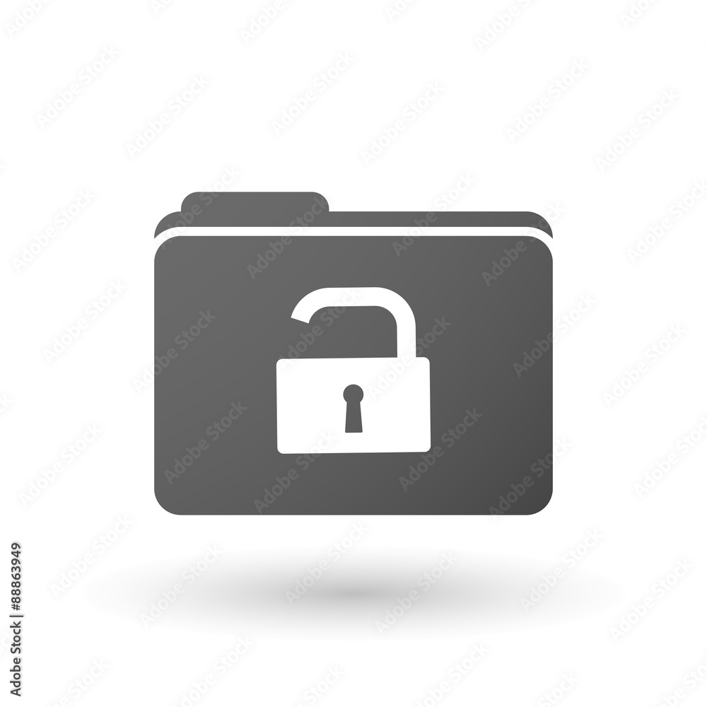 Isolated folder icon with a lock pad Isolated folder icon with a lock pad