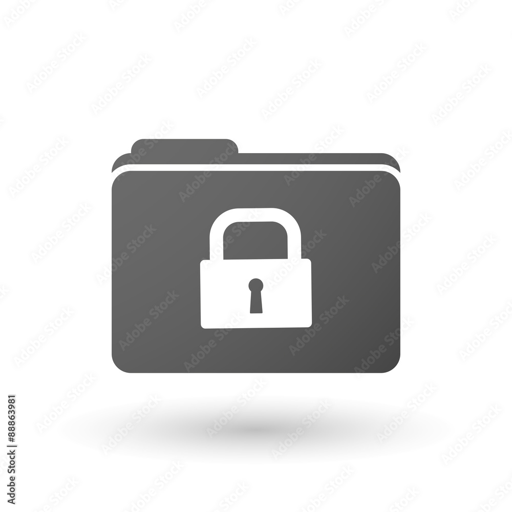 Isolated folder icon with a lock pad Isolated folder icon with a lock pad