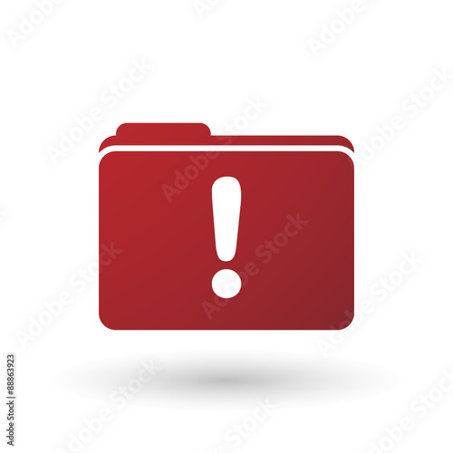Isolated folder icon with an exclamarion sign
