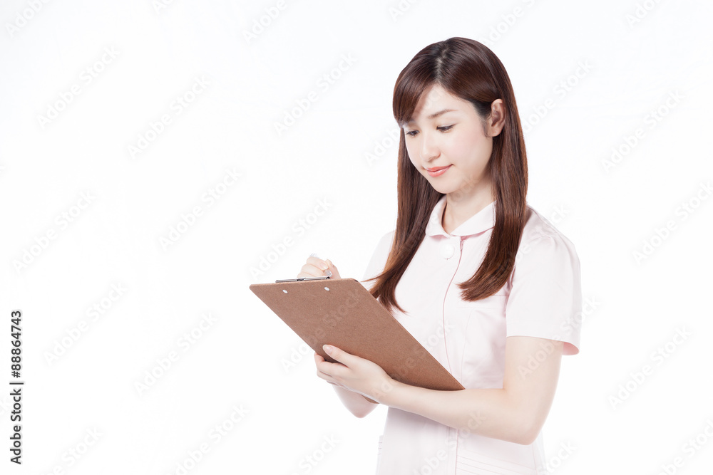 看護師 笑顔 カルテ ボード 記入 看護師 笑顔 カルテ ボード 記入