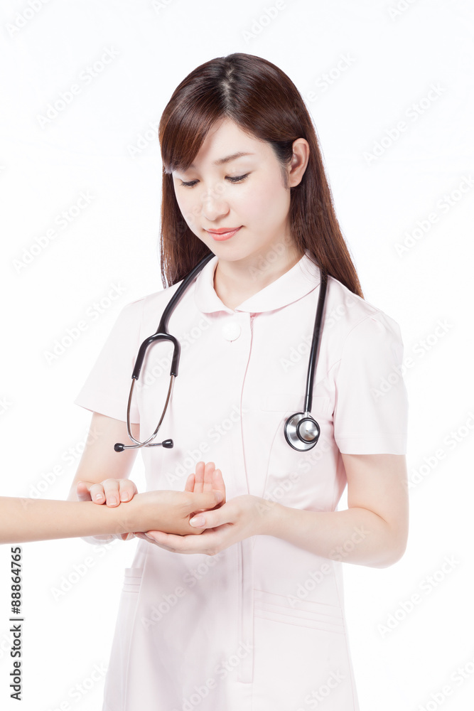 看護師 笑顔 脈診 脈拍 看護師 笑顔 脈診 脈拍