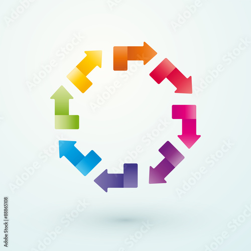 wheel of colored arrows