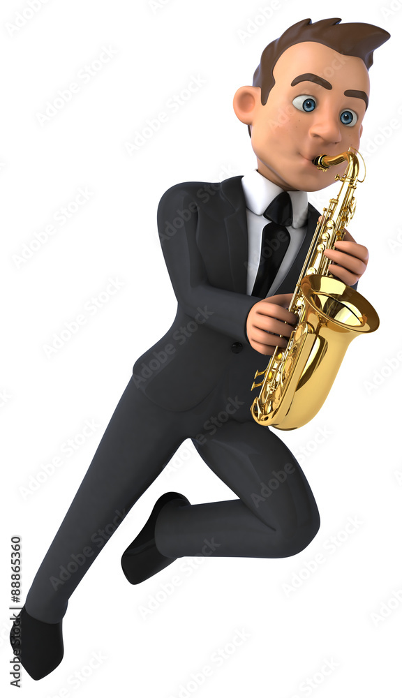 Naklejka premium Fun business man