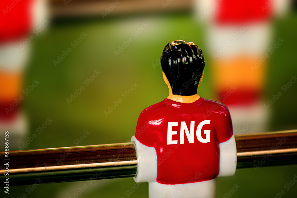 Obraz premium England National Jersey on Vintage Foosball, Table Soccer Game