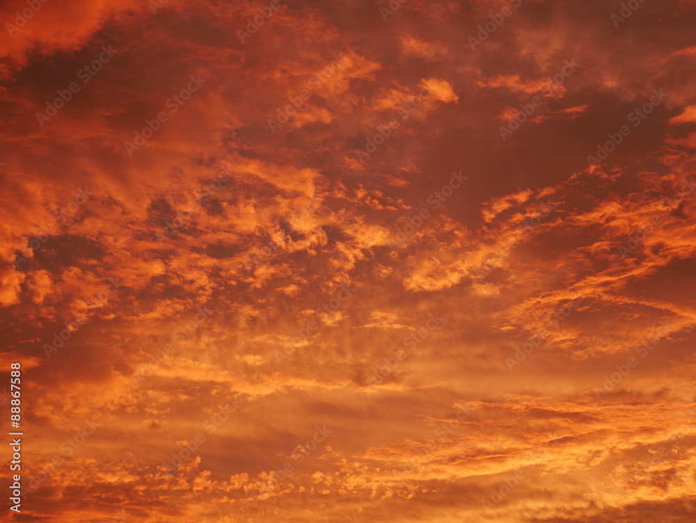 Sky with dramatic cloudy sunset and sun Sky with dramatic cloudy sunset and sun