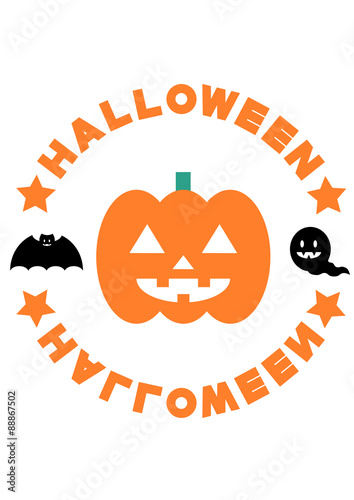 Wallpaper Mural ハロウィンのかぼちゃお化けのロゴイラスト Torontodigital.ca