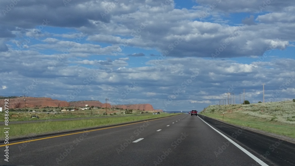 Blue skies and open road