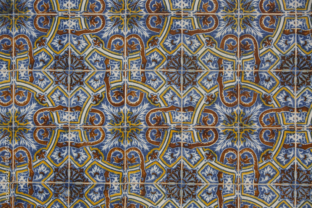 Detail of some typical portuguese tiles