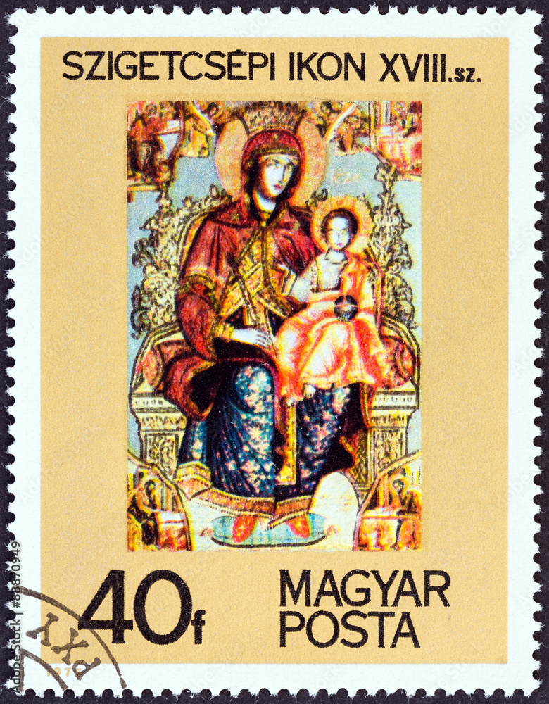 Virgin and Child, 18th century Icon of Szigetcsep (Hungary 1975)