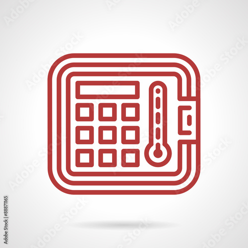Red line vector icon for autoclave