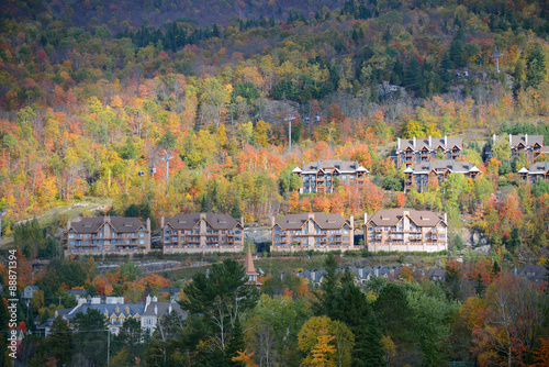 Colorful Houses at villiage of Mont-Tremblant, Quebec, Canada