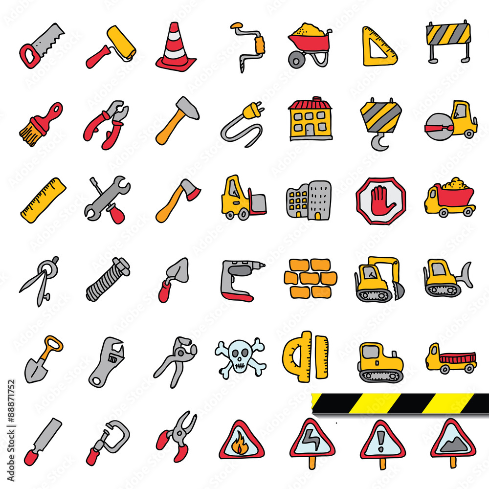 Construction Icons set.Illustration EPS10 Construction Icons set.Illustration EPS10