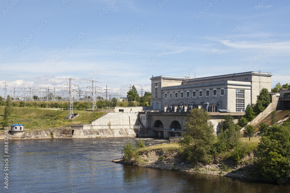 Estonia. Narva. Hydroelectric power station on the river Narva