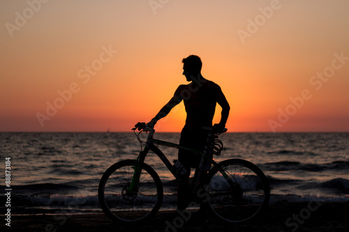 Man in silhouette at sunset