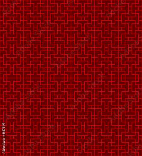 Seamless Chinese window tracery lattice geometry line pattern.
