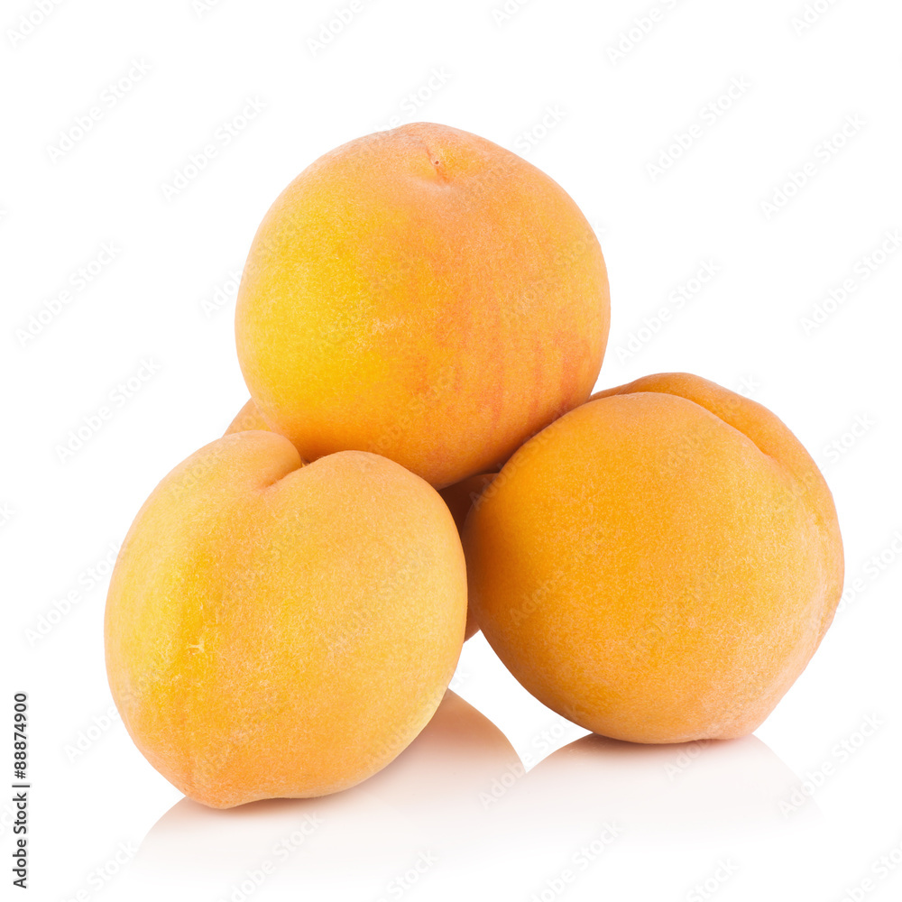 Ripe peach fruit isolated on white background Ripe peach fruit isolated on white background
