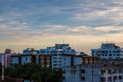 Evening sky Building © Khanumnaow
