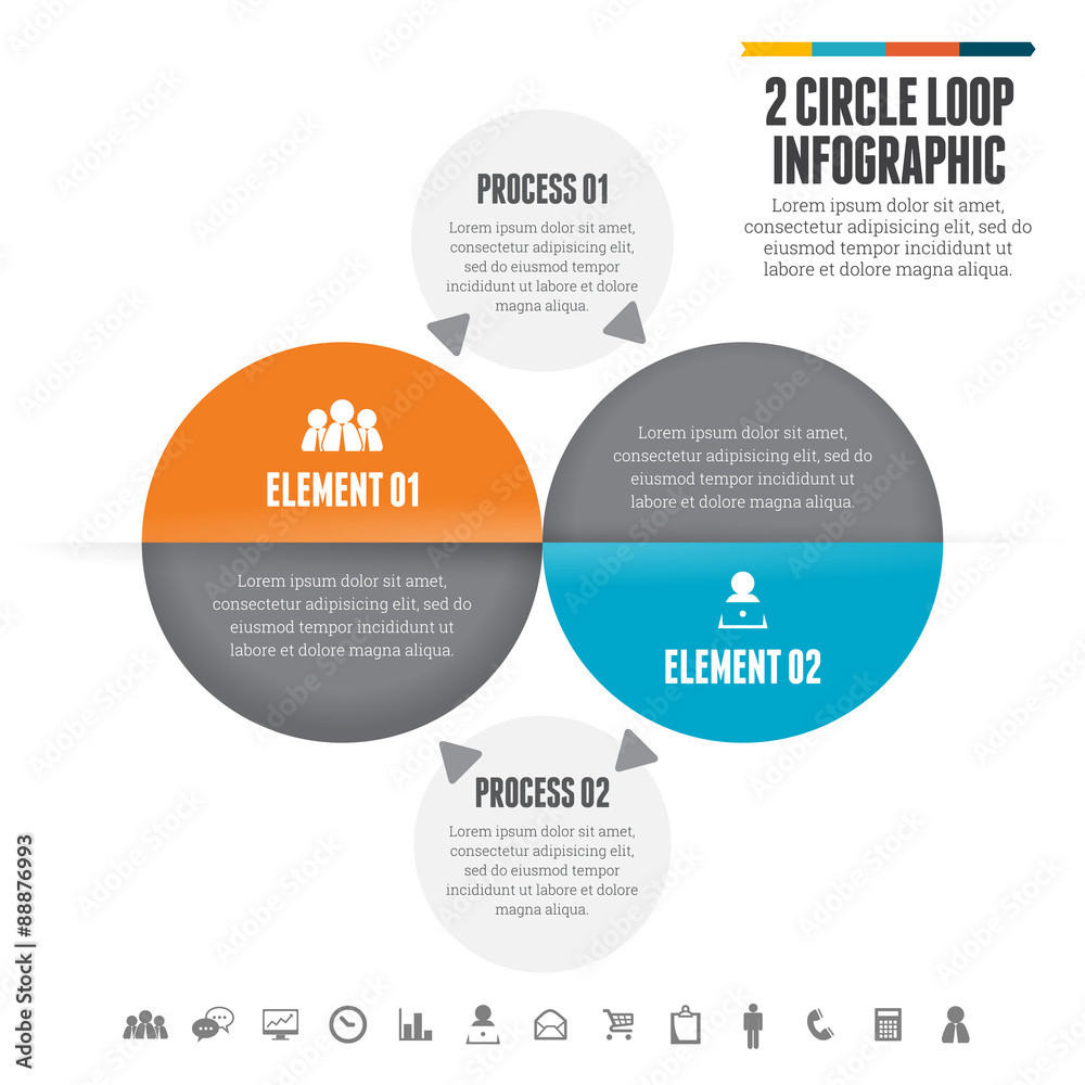 Two Circle Loop Infographic Two Circle Loop Infographic