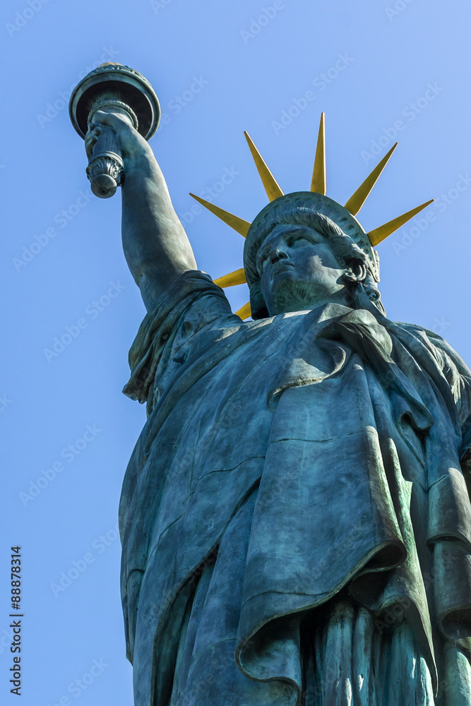 Fototapeta premium Replica of Liberty statue (1889), Isle of Swans, Paris, France.