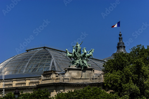 Details of Grand Palais des Champs-Elysees in Paris, France.