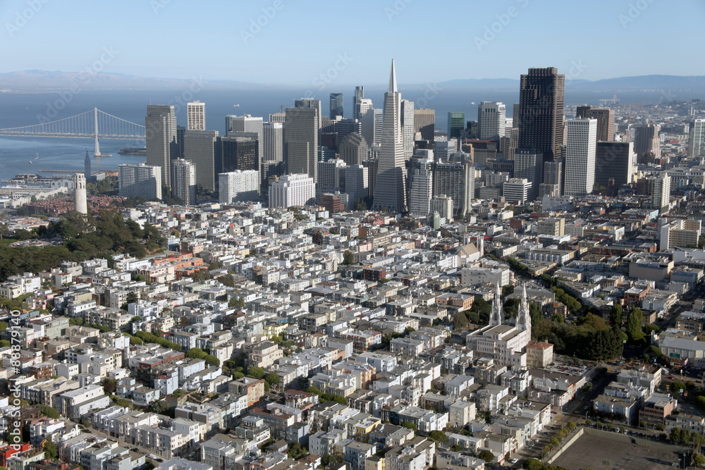 Fototapeta premium Aerial view of San Francisco skyline, California, United States of America