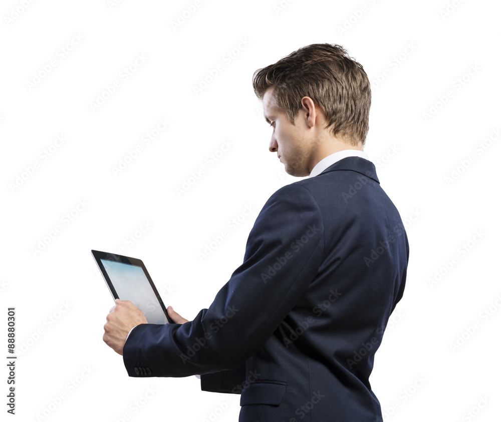Young handsome businessman with tablet Young handsome businessman with tablet