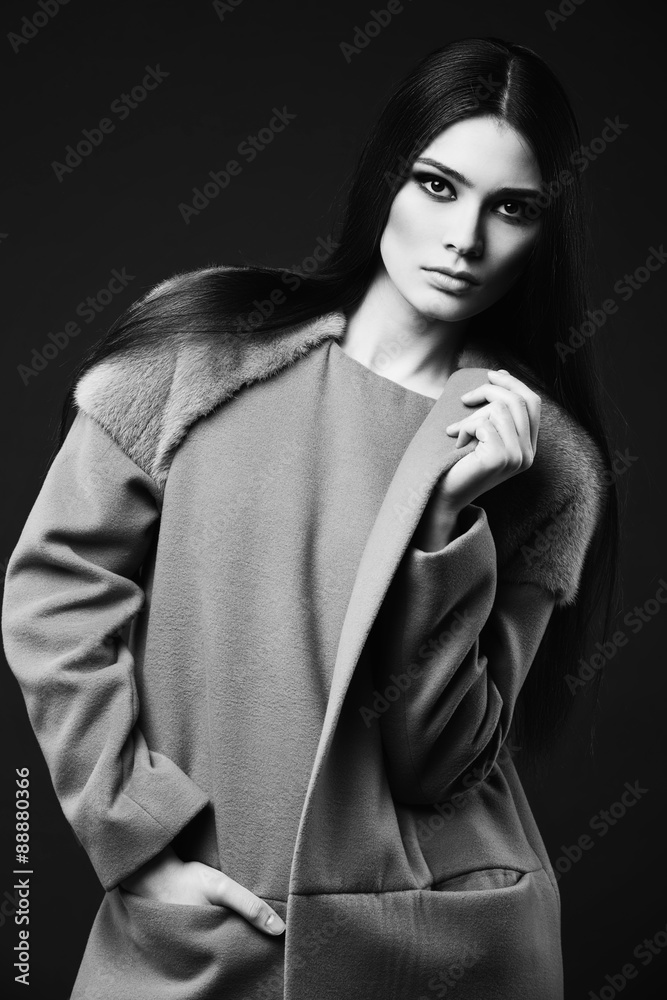 Woman in fashionable coat Woman in fashionable coat