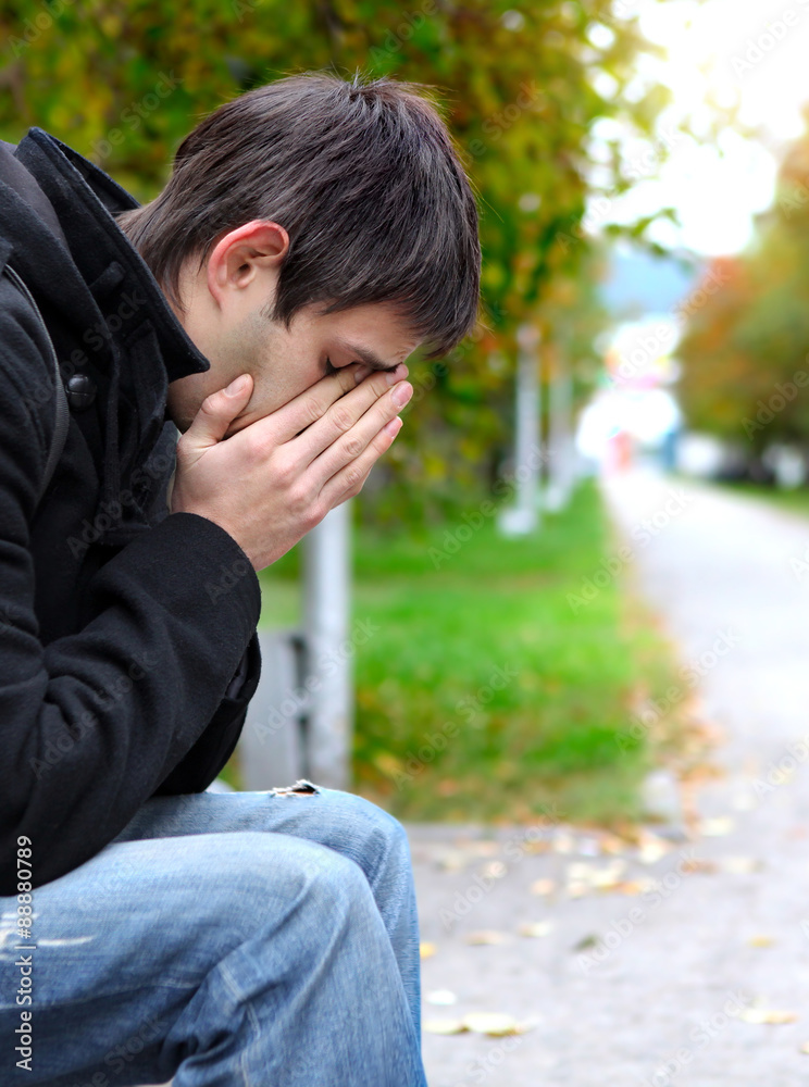 Sad Young Man outdoor Sad Young Man outdoor