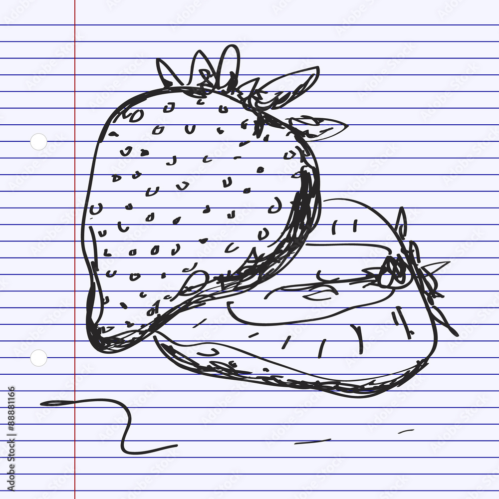 Simple doodle of a strawberry