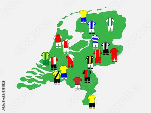 Dutch League Clubs Map 2013-14 Eredivisie photo