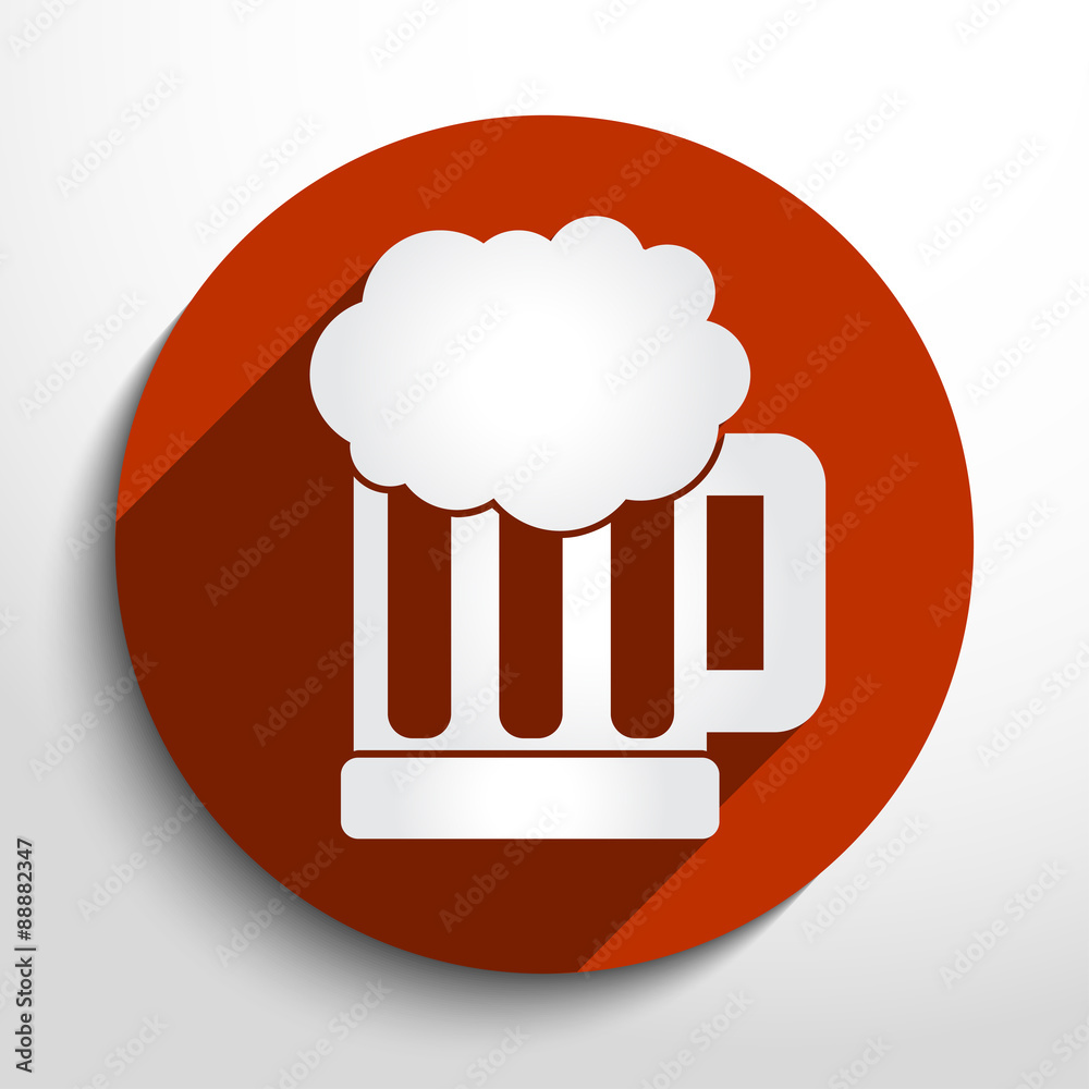 Vector beer mug web icon. Vector beer mug web icon.