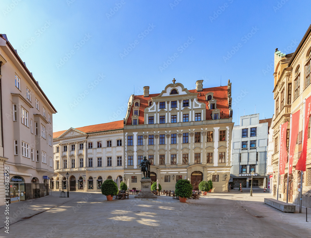 Augsburg City in Bavaria, Germany. Outdoor travel Pictures from Public Places on a hot summer day