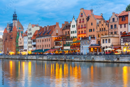 Old Town and Motlawa River in Gdansk, Poland