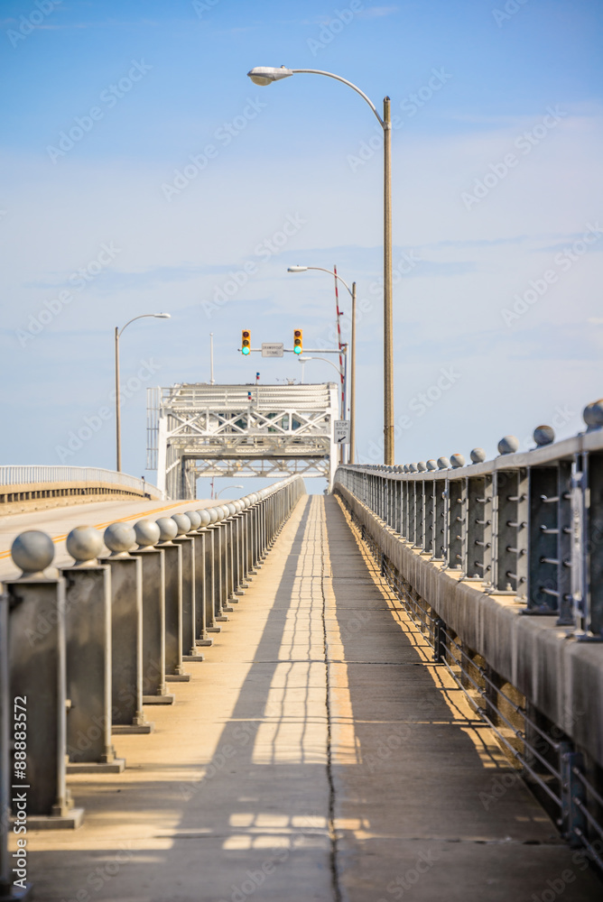 Walkway on bridge