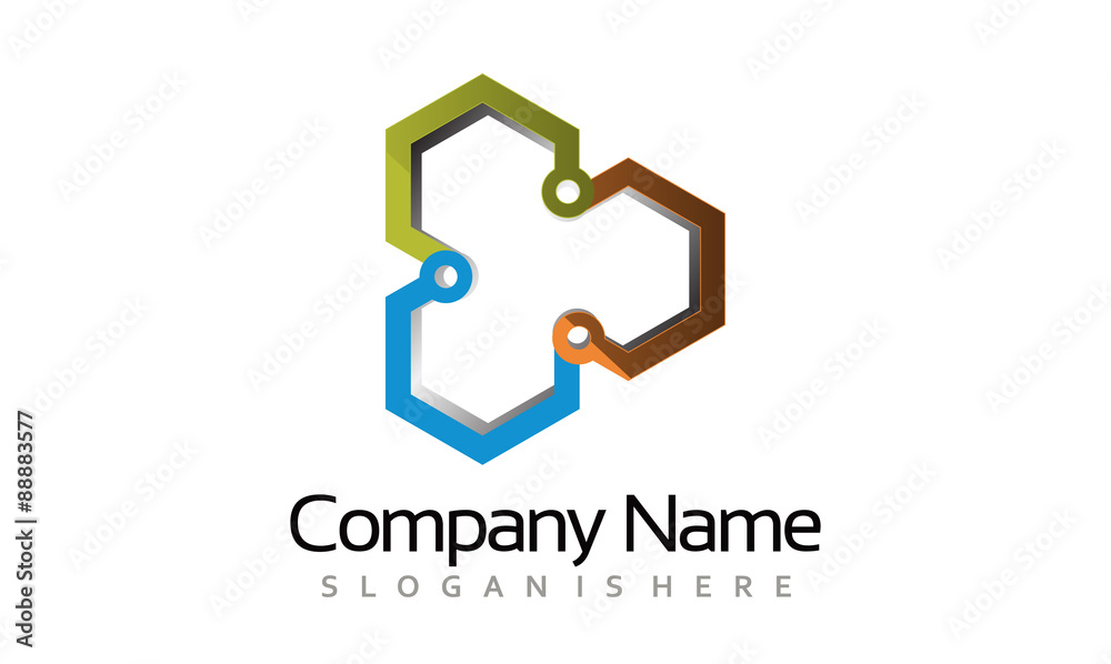 Fototapeta premium Triangle Chain of Technology - Logo