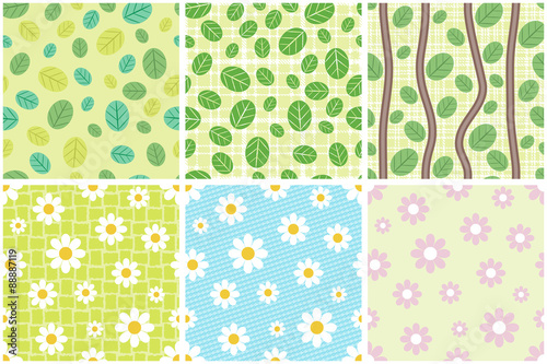 Backgrounds with flowers an...