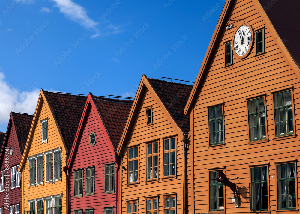 Bryggen in the city of Bergen in Norway