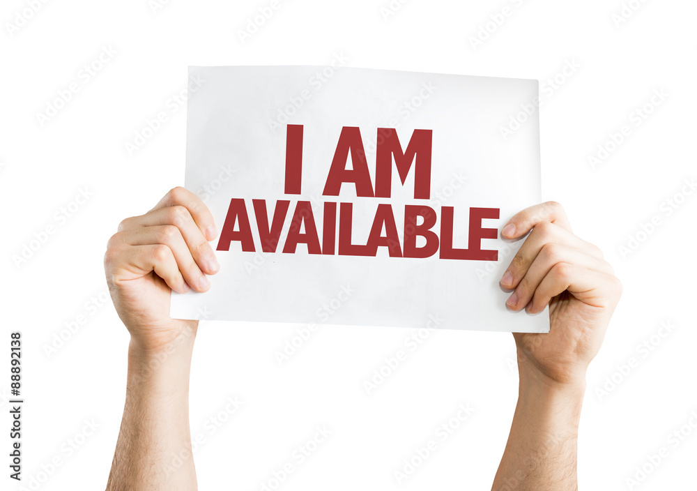 I Am Available card isolated on white I Am Available card isolated on white
