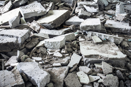 Construction waste.The trash and debris of demolished houses