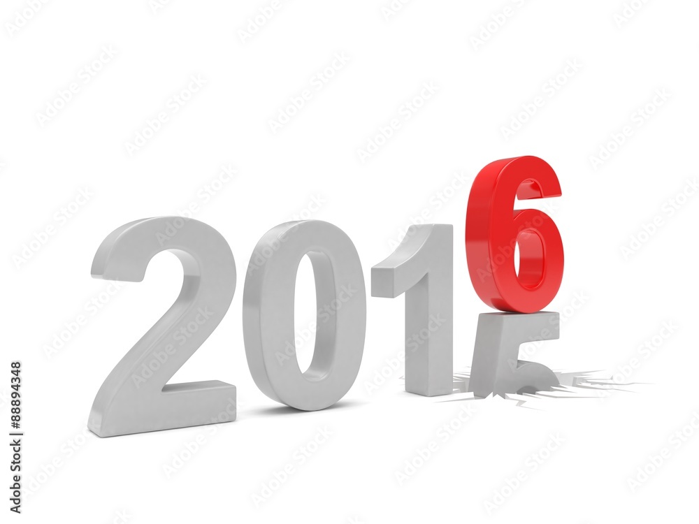 2015-2016 change new year 2016 isolated