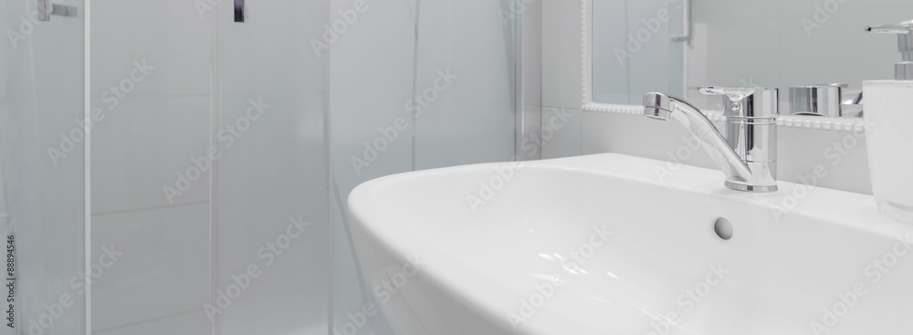 Fototapeta premium White ceramic washbasin