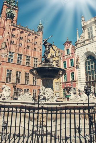 Neptune fountain in Gdansk