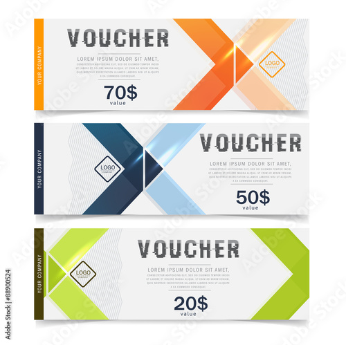 Gift Voucher template with premium pattern. Big set