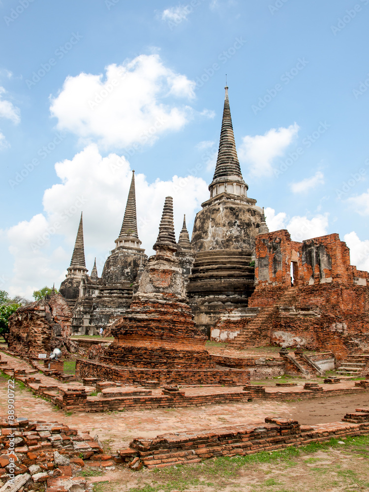 Old Temple Architecture in Ayutthaya Historical Park, Ayutthaya, Thailand