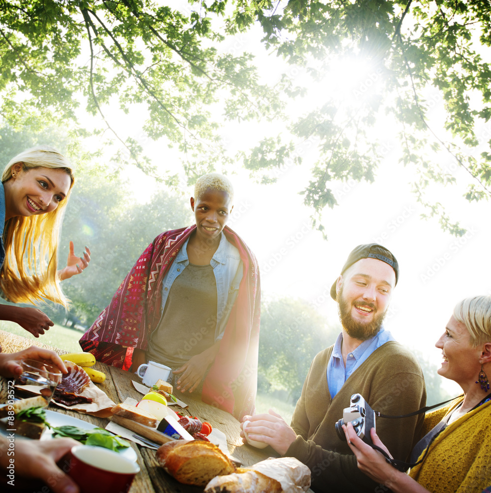 Friends Friendship Outdoor Dining People Concept Friends Friendship Outdoor Dining People Concept