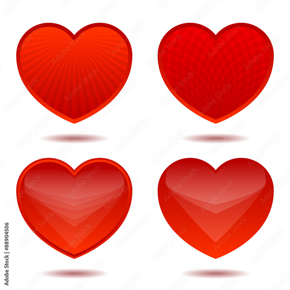 Four red hearts Four red hearts